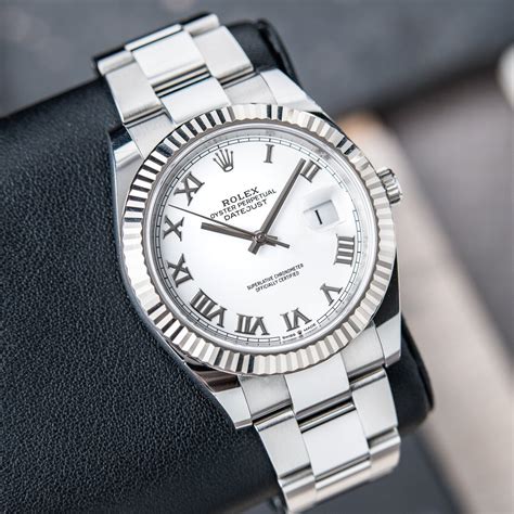 rolex datejust 41 fluted bezel oyster bracelet white dial|rolex datejust 41 white rolesor.